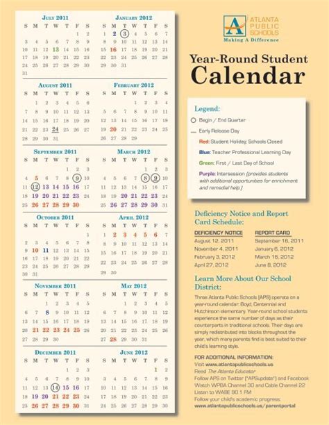 Atlanta School Calendar