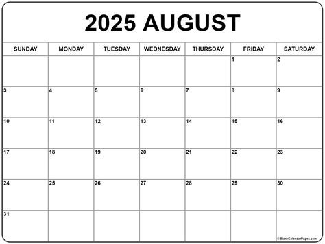 August 2025 Important Dates Image