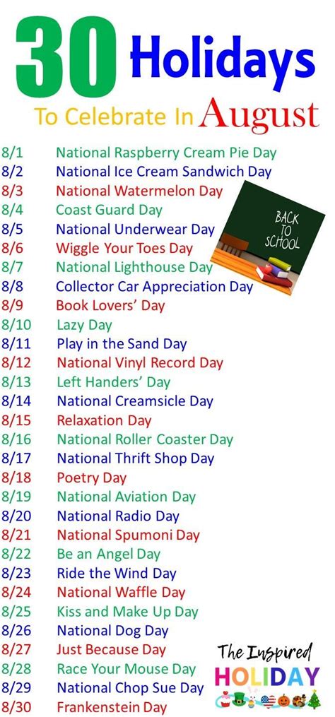 August holidays and events