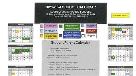 Augusta County School Calendar