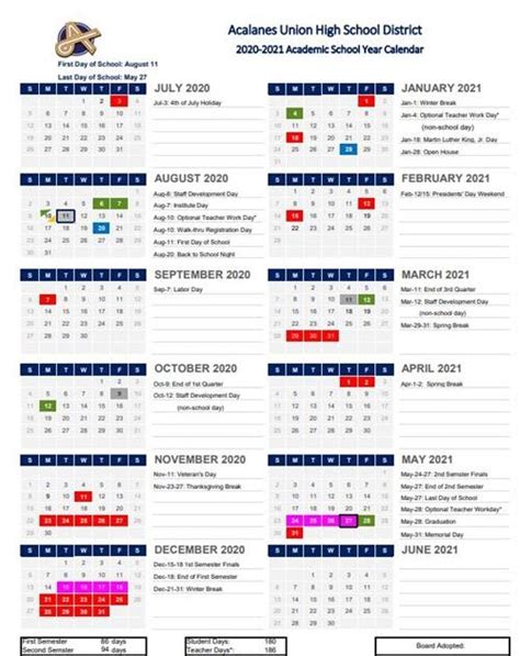 Auhsd Calendar Dates and Events