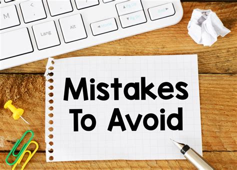 Common mistakes to avoid