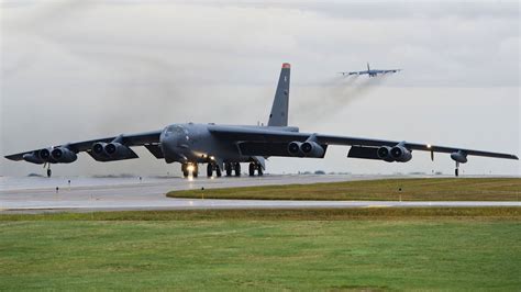 B-52 bomber taking off