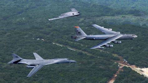 B-52 Stratofortress formation flight, with multiple aircraft flying in close proximity