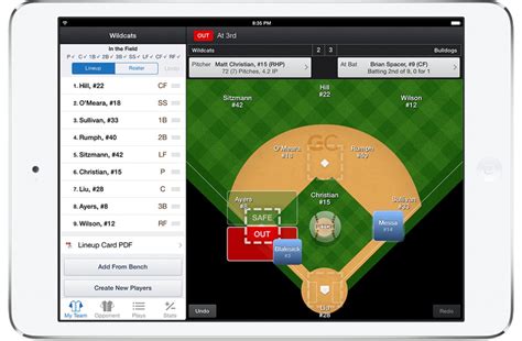 Baseball scorecard app