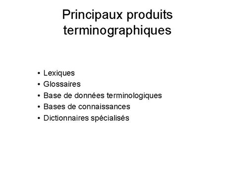 Des bases de données terminologiques