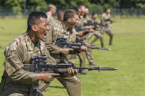 Soldiers training with bayonets