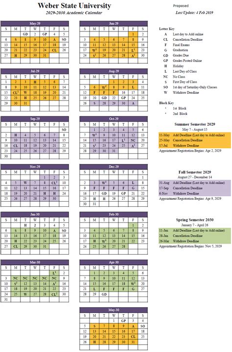 BCTC Academic Calendar Overview