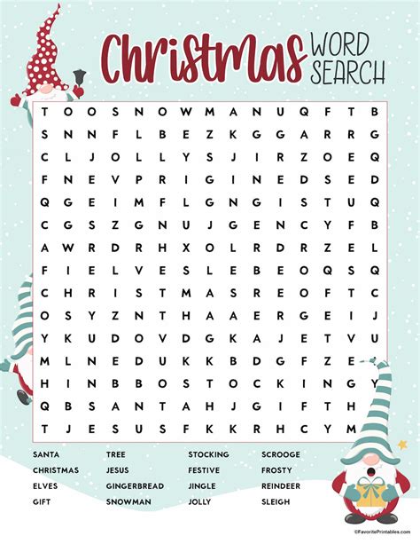 Benefits of Christmas Word Search Printables