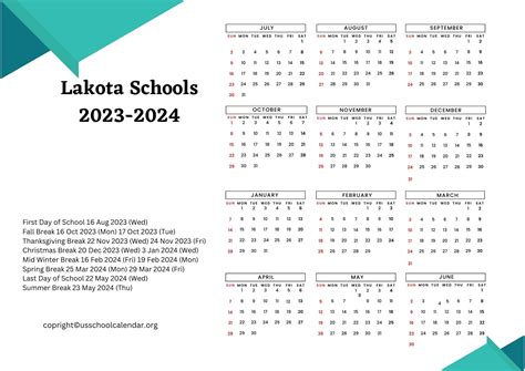 Benefits of the Lakota Schools Calendar 2024