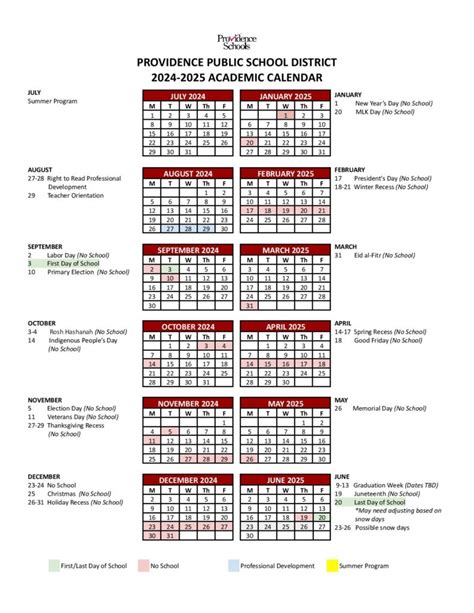 Benefits of Providence Schools Calendar