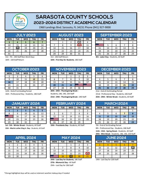 Benefits of Sarasota County Public Schools Calendar