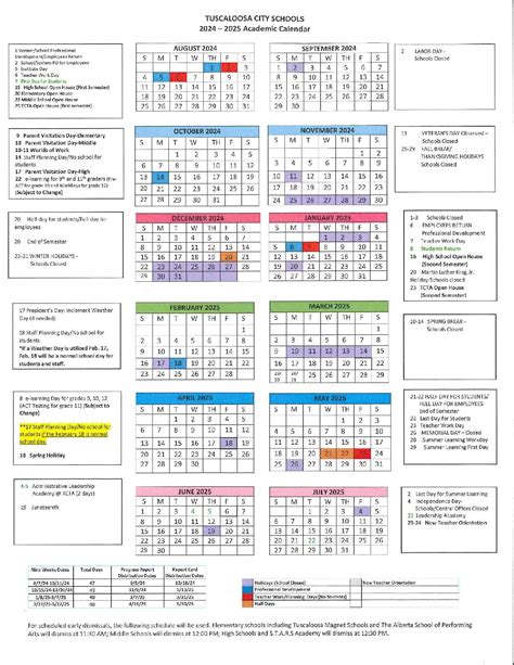 Benefits of the Tuscaloosa City Schools Calendar