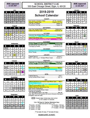 Benefits of the U46 District Calendar