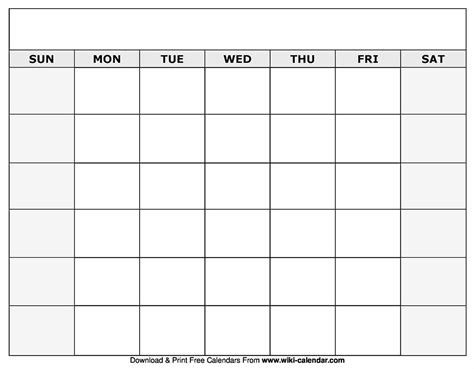 Benefits of using a free blank monthly calendar printable