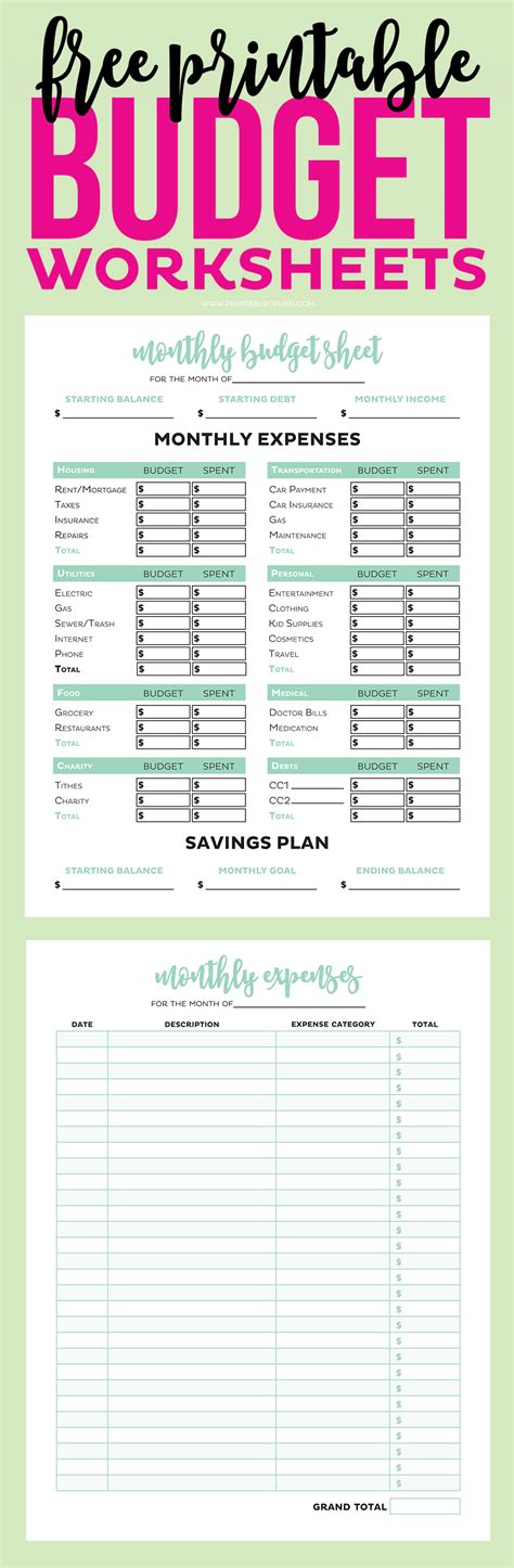 Benefits of Using Free Printable Budget Worksheets