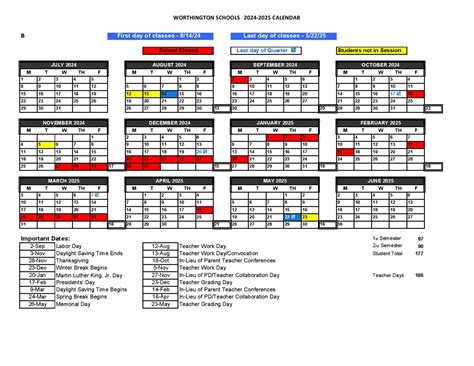 Benefits of Worthington City Schools Calendar