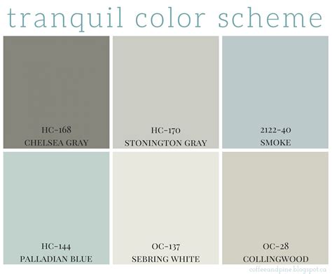 Benjamin Moore Soothing Blues Palette