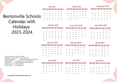 Bentonville Schools Calendar Community