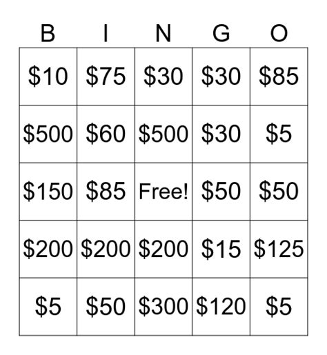 Bingo Cards for Fundraising