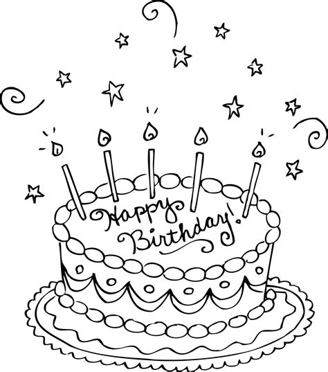 Birthday Cake Coloring Pages