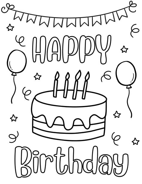 Birthday Coloring Pages for First Graders