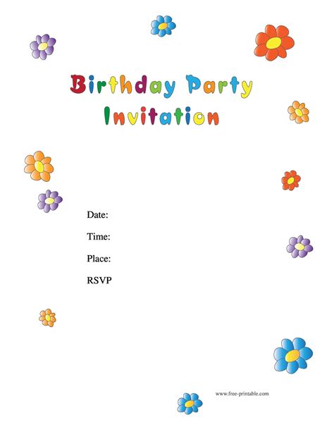 Birthday Invitation Templates Free