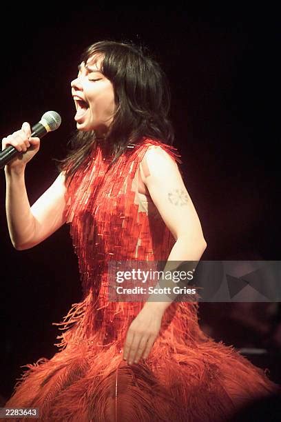 Bjork performing on stage