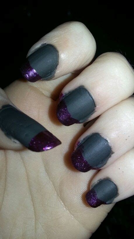 Black and Purple Nail Art