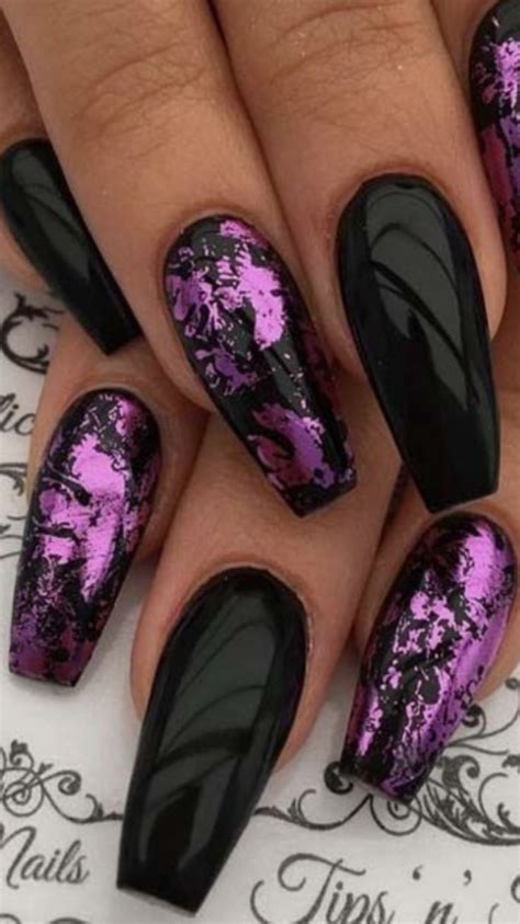 Black and Purple Nail Art