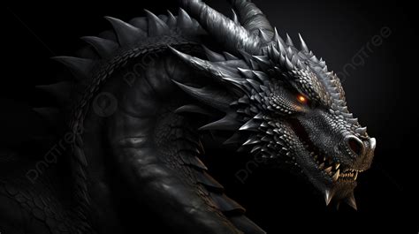 A black dragon in a fantasy world