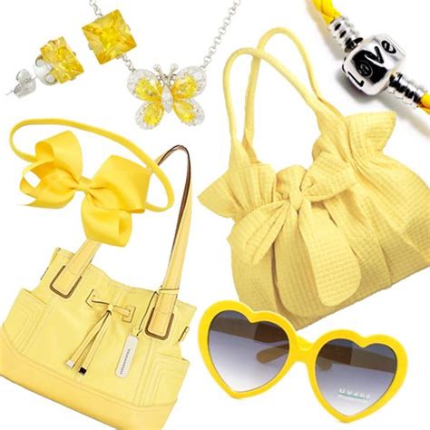 Black and yellow fashion accessories