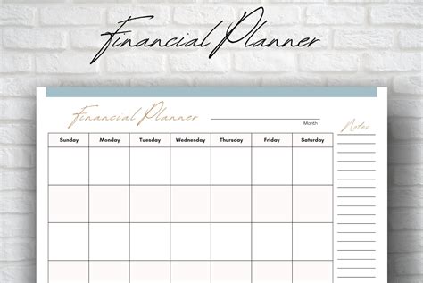 Blank Calendar Template for Finance