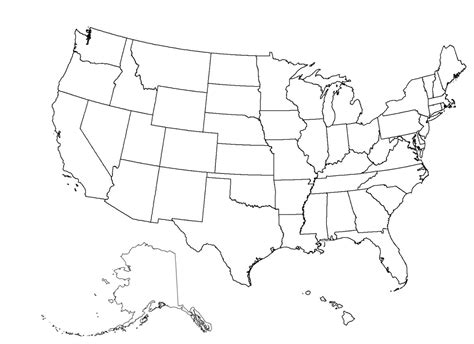 Blank US Map for Business Planning