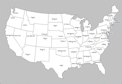 Blank US Map for Urban Planning