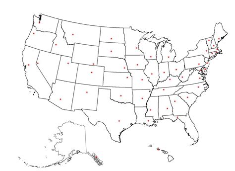 Blank US Map Printable with Capitals