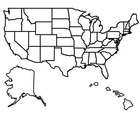 Blank US Map Printable with Demographic Data