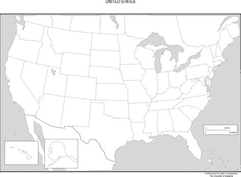 Blank US Map with State Borders