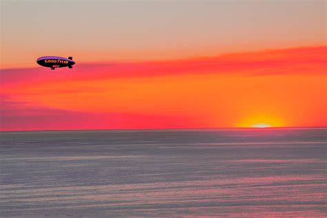 Blimp at Sunset