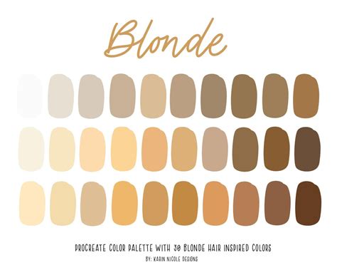 Blonde Hair Color Palette