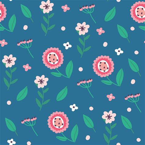 Blue and Pink Floral Pattern