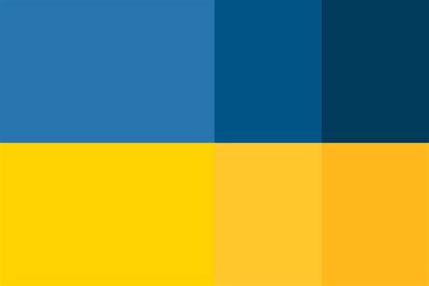 Blue and yellow branding