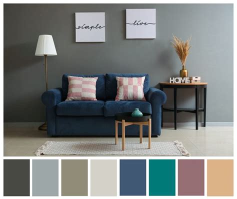 Blue brown color palette for interior design