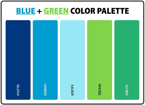 Experiment with different blue-green color combinations to find the perfect palette