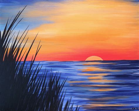 Blue Sunset Painting Techniques