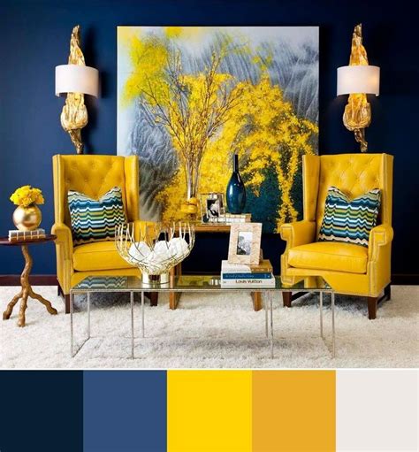 Blue yellow home decor inspiration