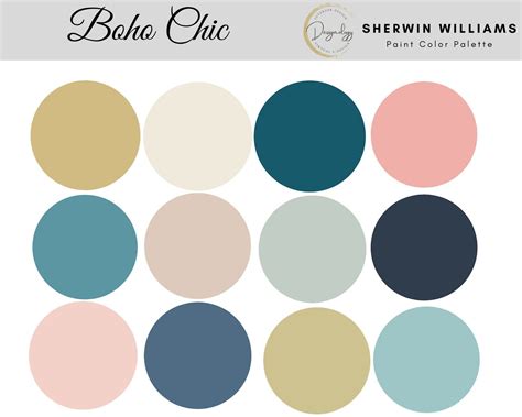 Boho chic color palette