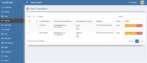 Booking system example