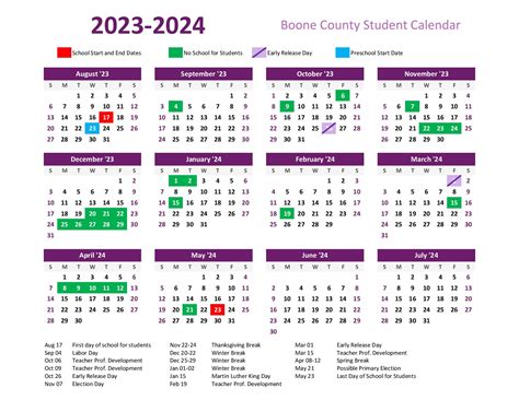 Boone County Schools Calendar