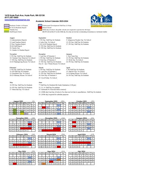 BPS Schools Calendar Overview